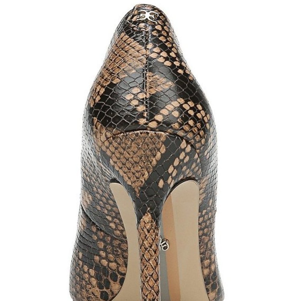 Sam Elderman Hazel Snake Print Leather Dress Pumps - image 3
